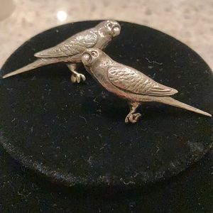 For the bird lover, vintage parrot earrings in sterling silver
